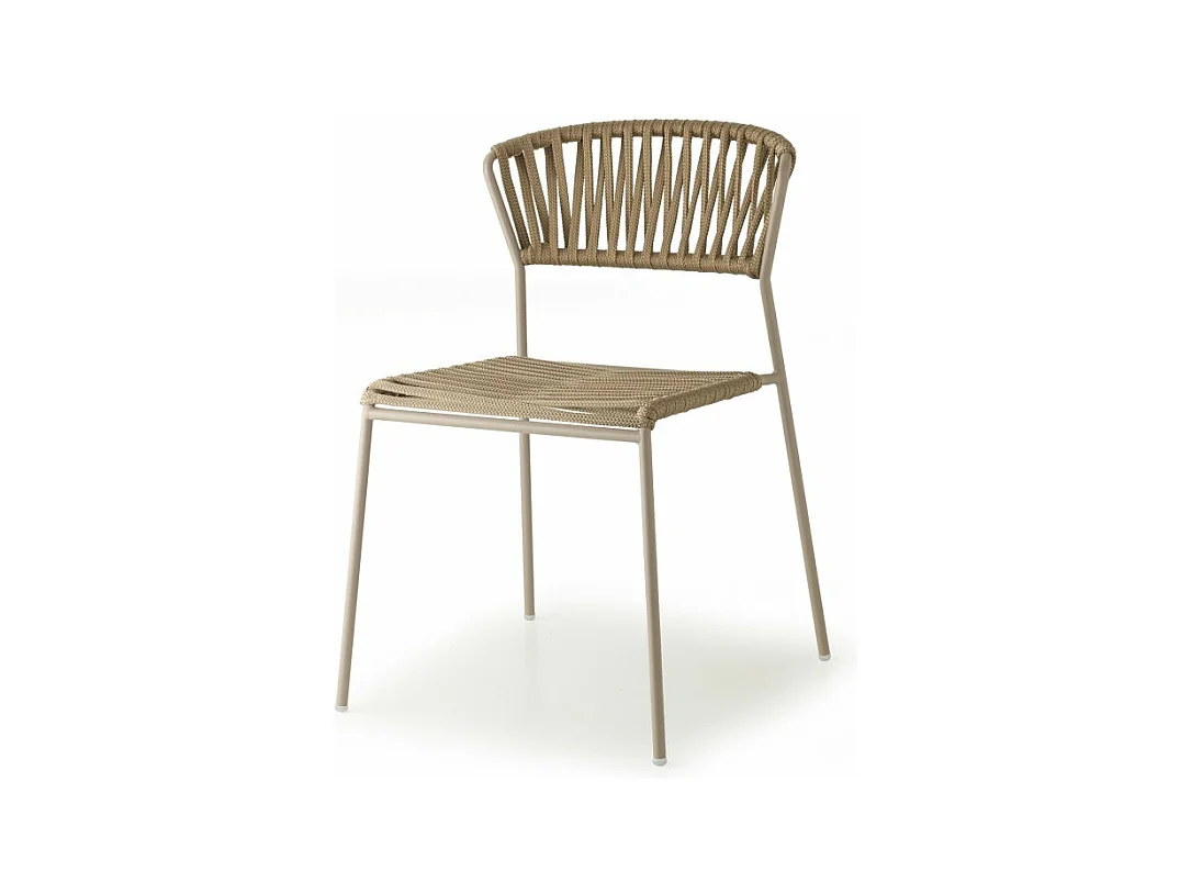 Lot de deux chaises indoor outdoor Filo cadre beige