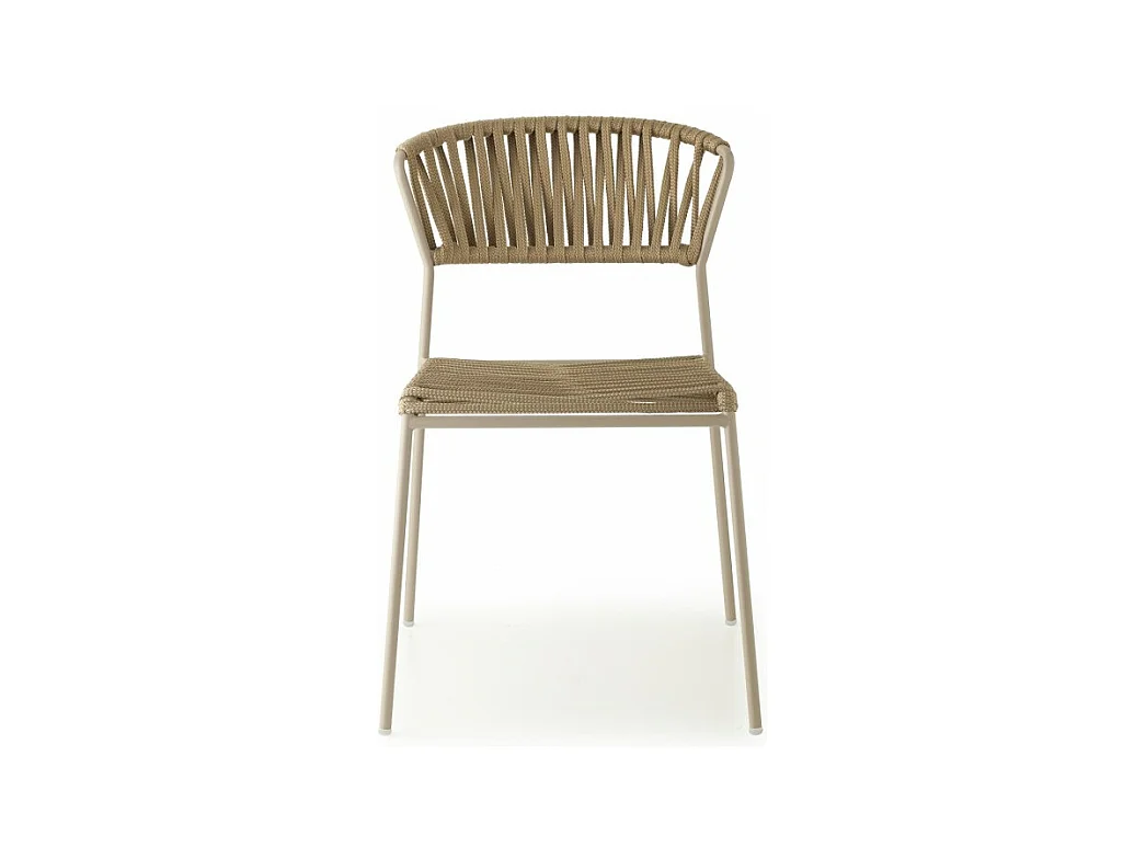 Lot de deux chaises indoor outdoor Filo cadre beige
