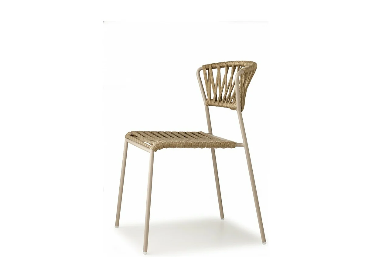 Lot de deux chaises indoor outdoor Filo cadre beige