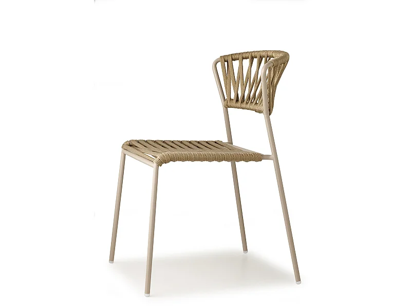 Lot de deux chaises indoor outdoor Filo cadre beige