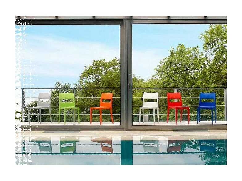 6 chaise SAI, Plastique, Anthracite