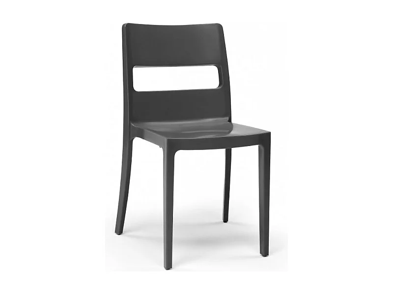 6 chaise SAI, Plastique, Anthracite