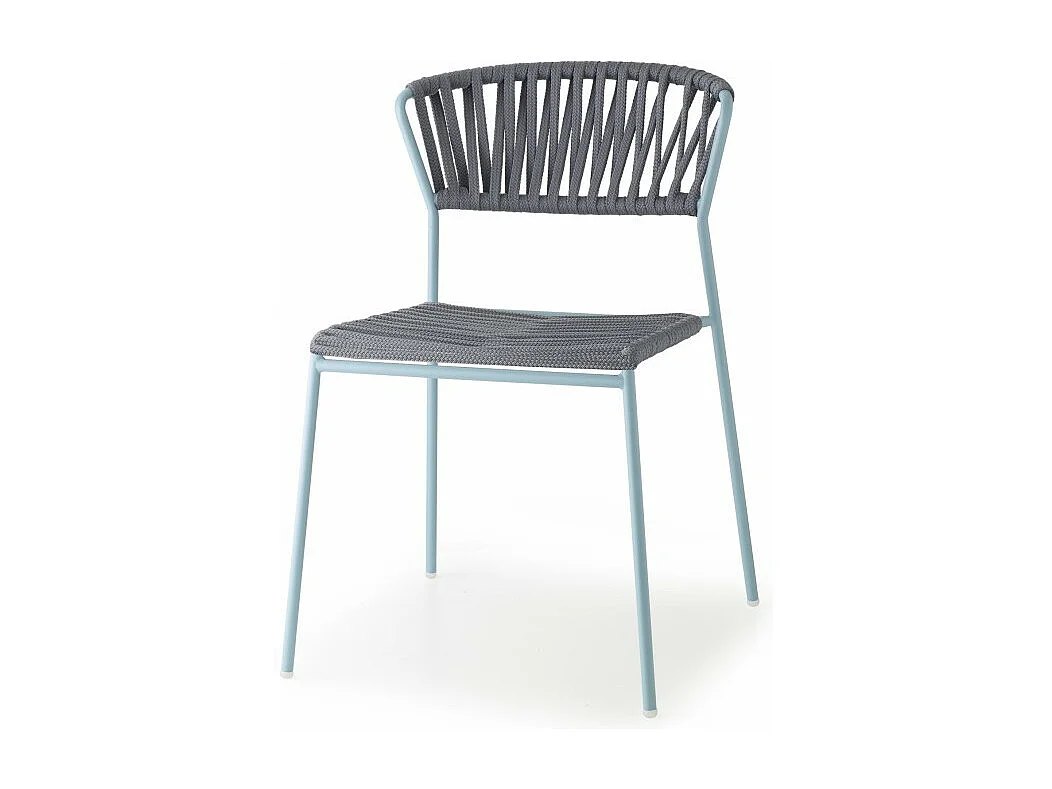 Lot de deux chaises indoor outdoor Filo cadre bleu