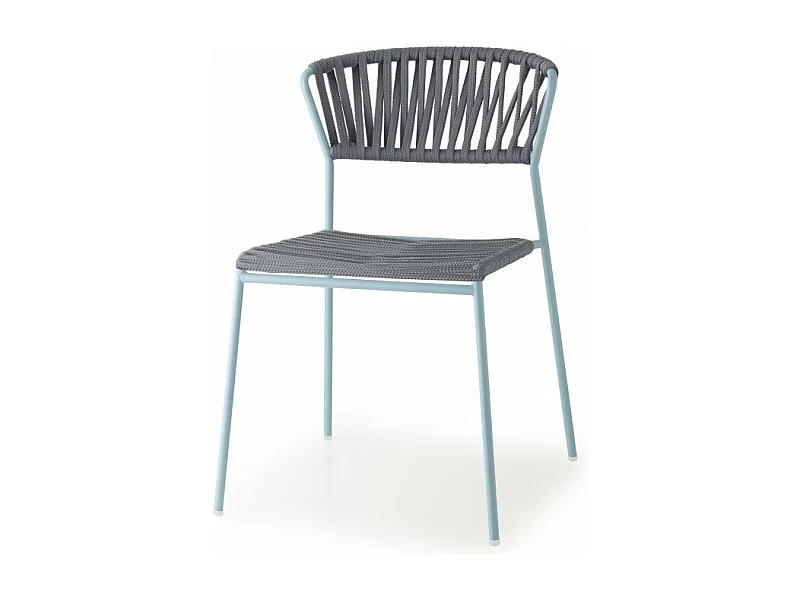 Lot de deux chaises indoor outdoor Filo cadre bleu