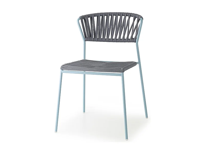 Lot de deux chaises indoor outdoor Filo cadre bleu