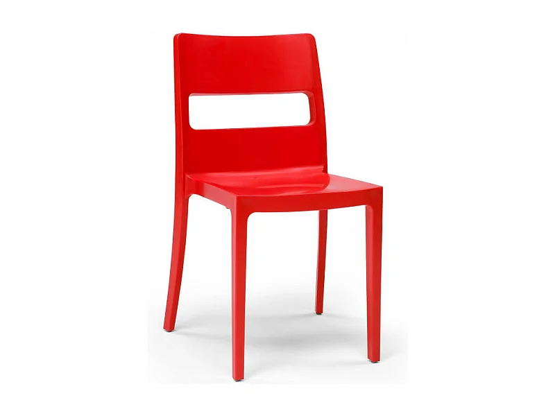 6 chaise SAI, Plastique, Rouge