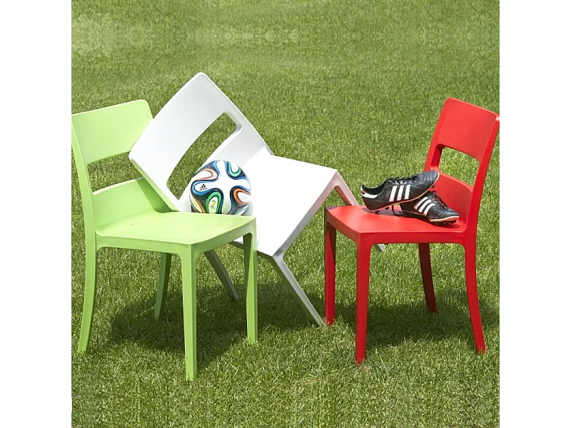 6 chaise SAI, Plastique, Rouge