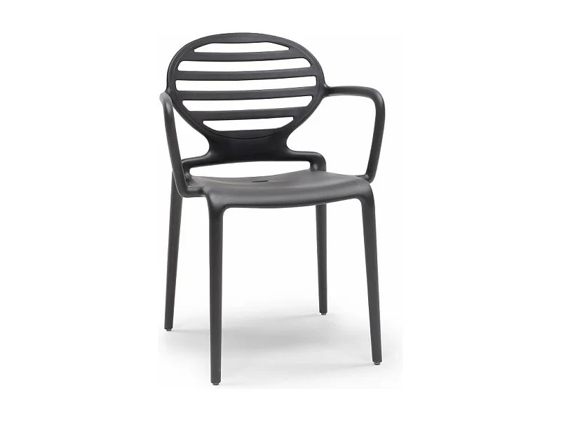 4 Chaises design avec accoudoirs COKKA - Lot de 4 - extérieur et interieur