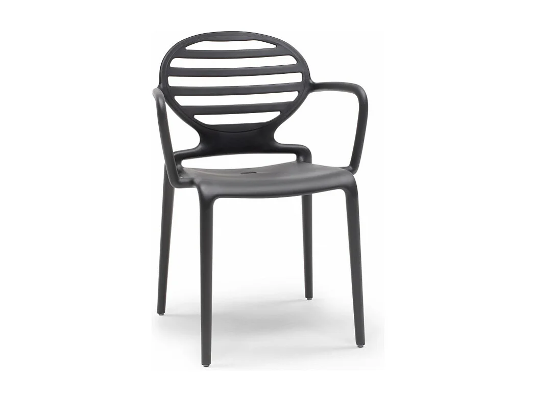 4 Chaises design avec accoudoirs COKKA - Lot de 4 - extérieur et interieur