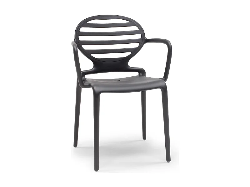 4 Chaises design avec accoudoirs COKKA - Lot de 4 - extérieur et interieur