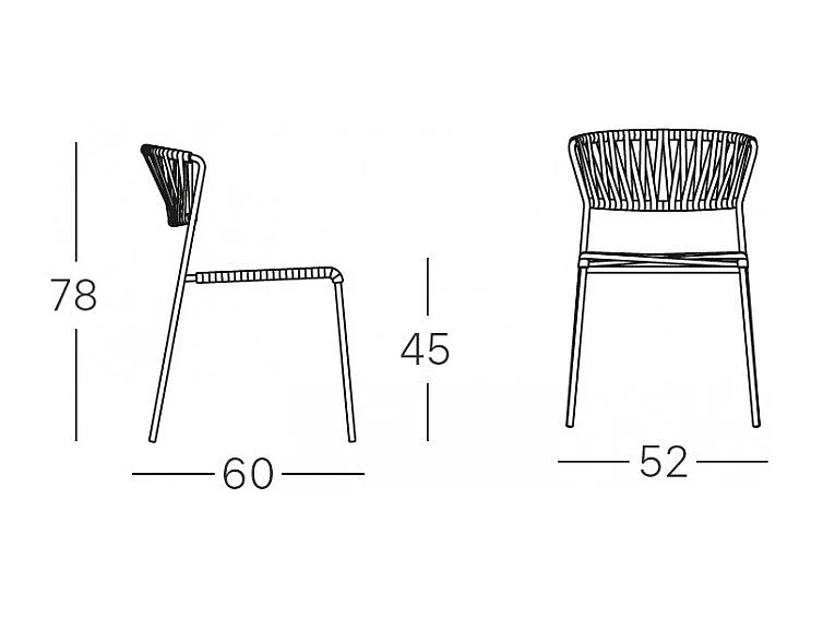 Lot de deux chaises indoor outdoor Filo cadre beige