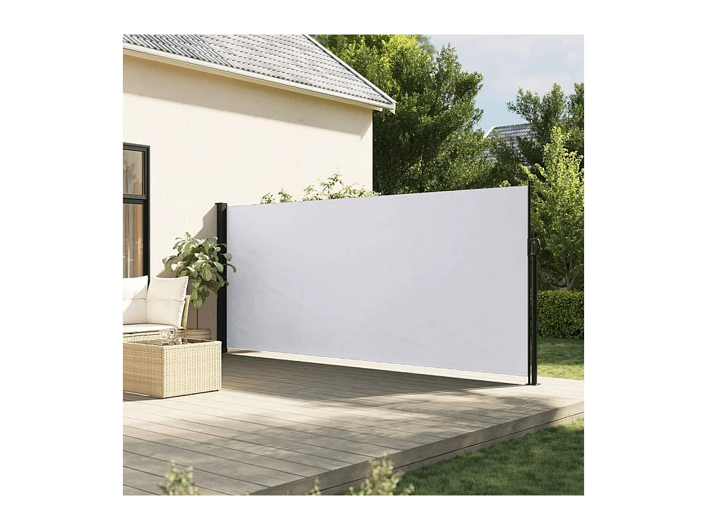 Auvent latéral rétractable blanc 170x300 cm