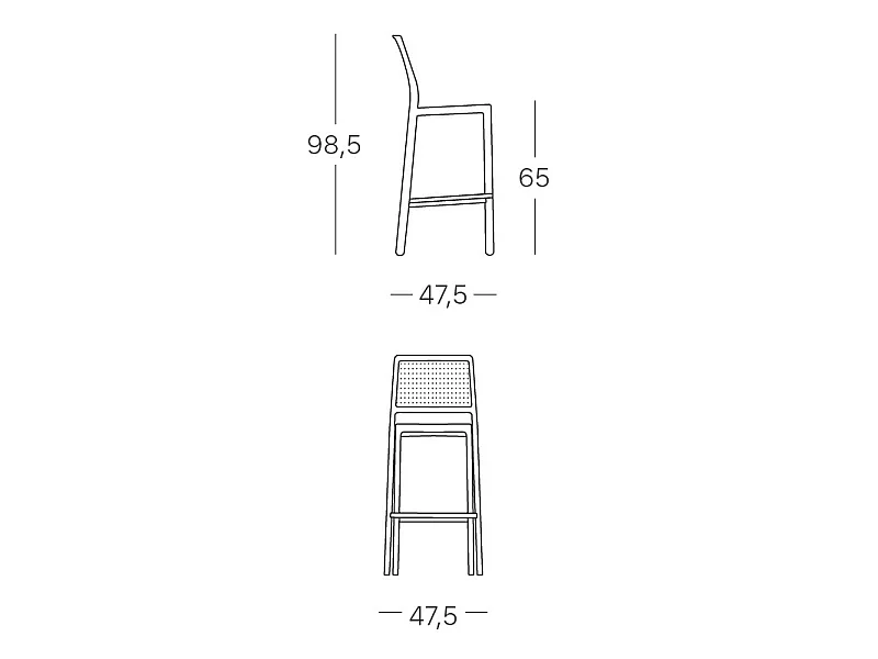 Tabouret design 65h EMI pour intérieur ou extérieur - Scab