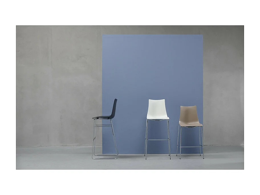 2 Tabourets de bar design - ZEBRA TECHNOPOLYMER 80cm - lot de 2