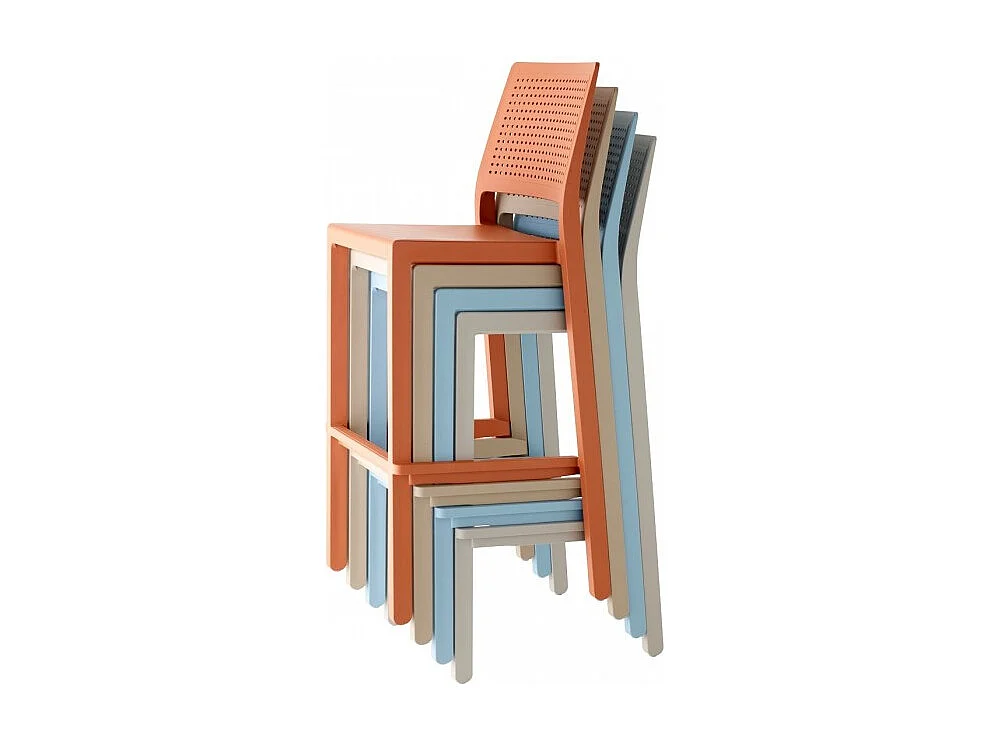 Tabouret de bar en plastique coloré indoor / outdoor 75 cm - Kate