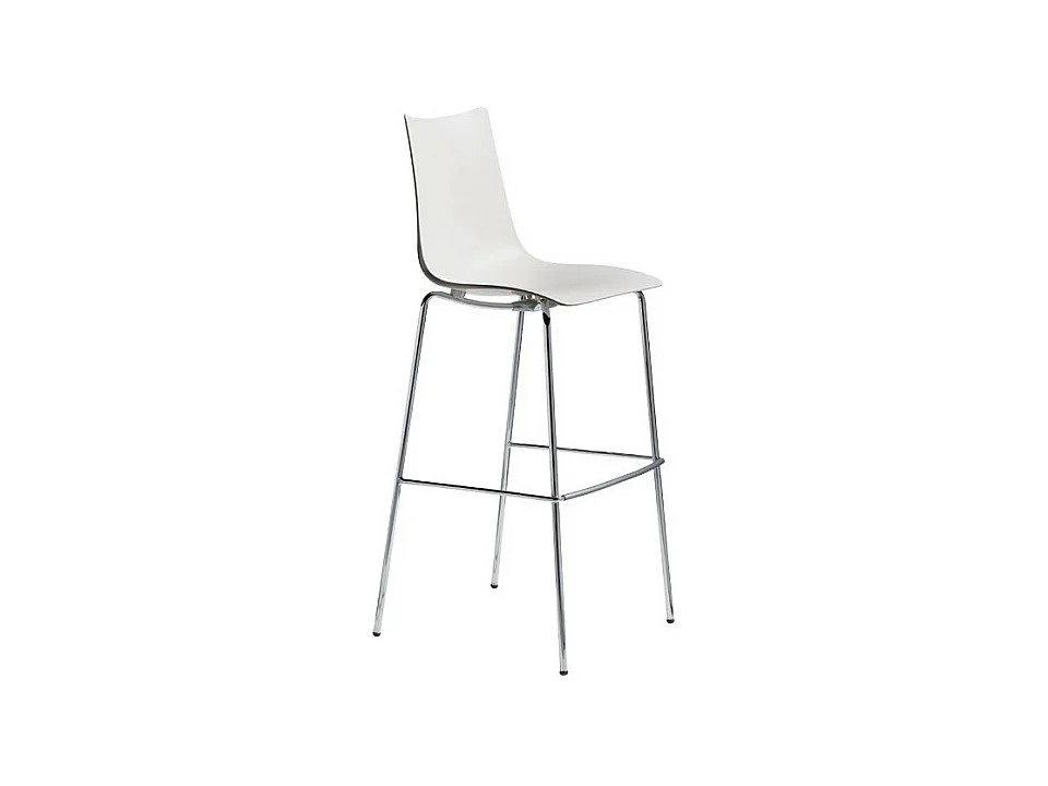 2 Tabourets de bar design - ZEBRA TECHNOPOLYMER 65h - lot de 2 - deco design