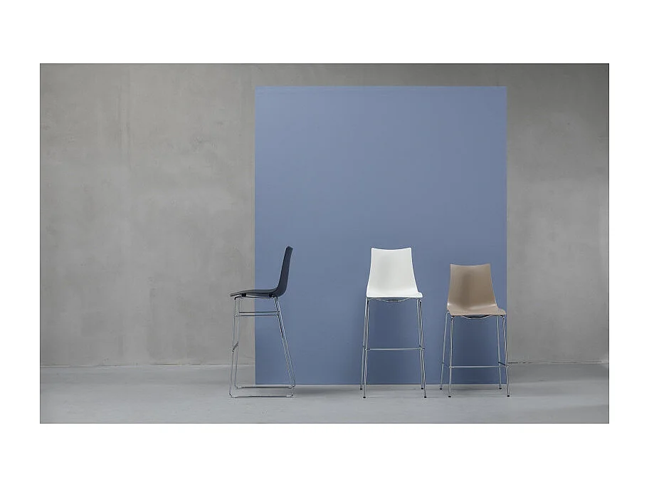 2 Tabourets de bar design - ZEBRA TECHNOPOLYMER 80cm - lot de 2