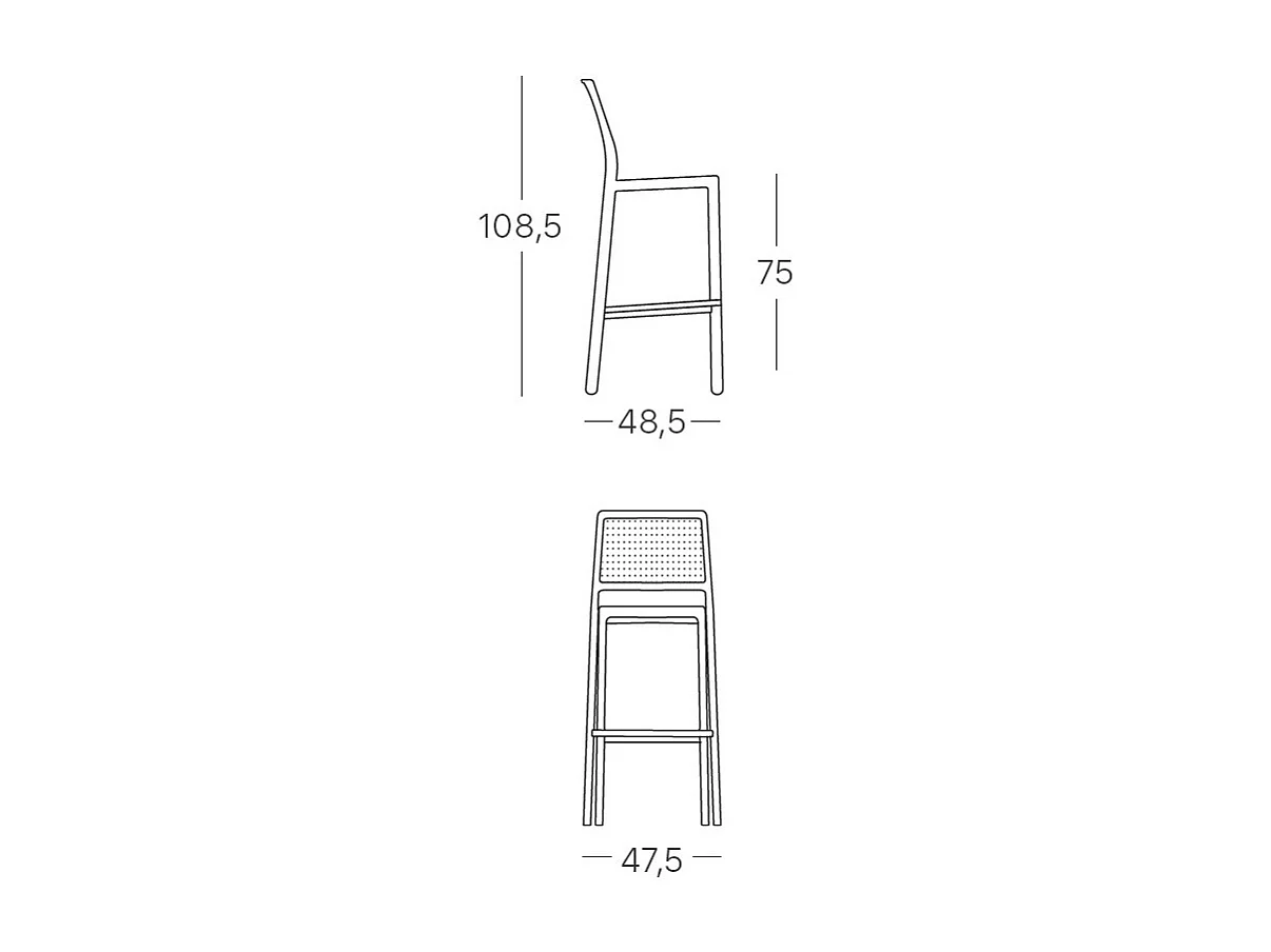 Tabouret design 75h EMI pour intérieur ou extérieur - Scab