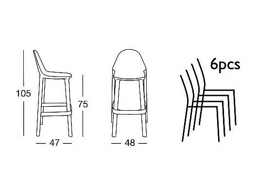 Tabouret de bar Piu 65cm
