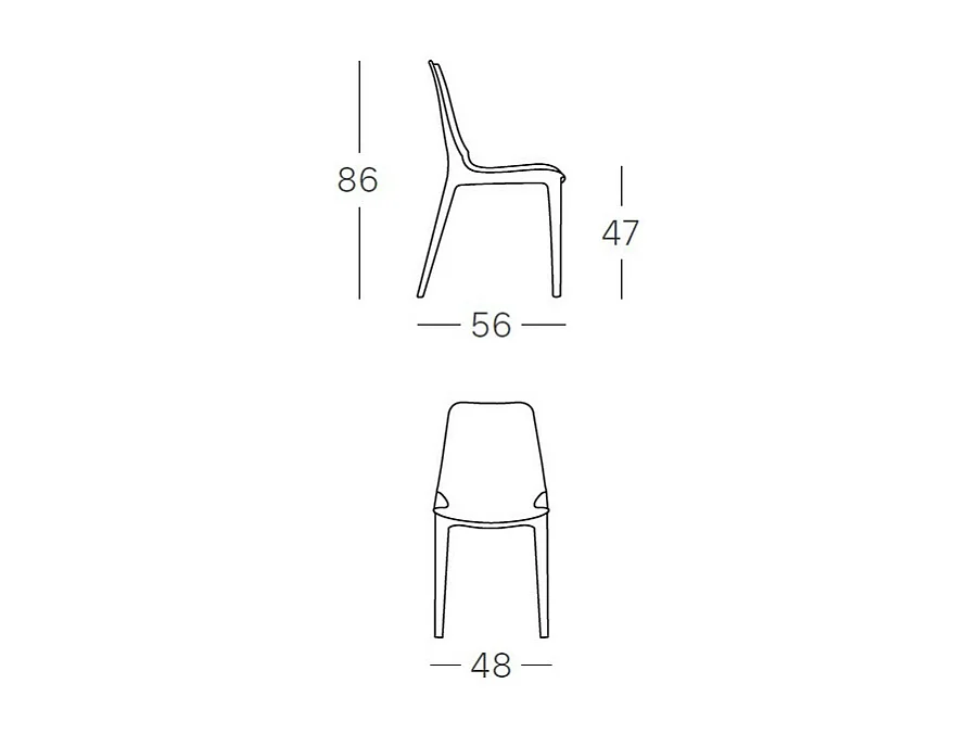 2 chaises design Ginevra pour intérieur ou extérieur - Scab