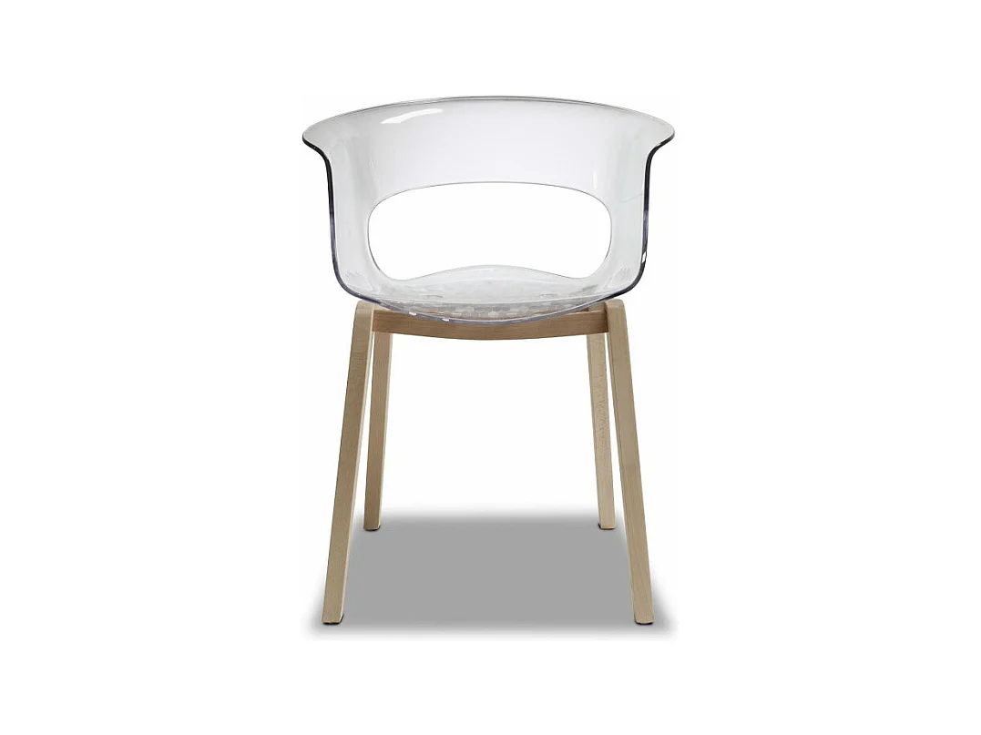 Chaise design avec pieds bois - NATURAL MISS B Antishock - déco originale