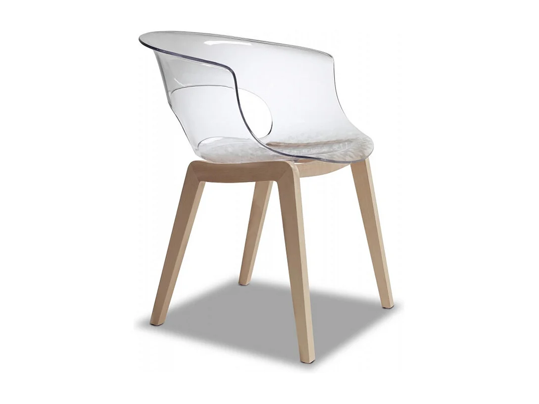 Chaise design avec pieds bois - NATURAL MISS B Antishock - déco originale