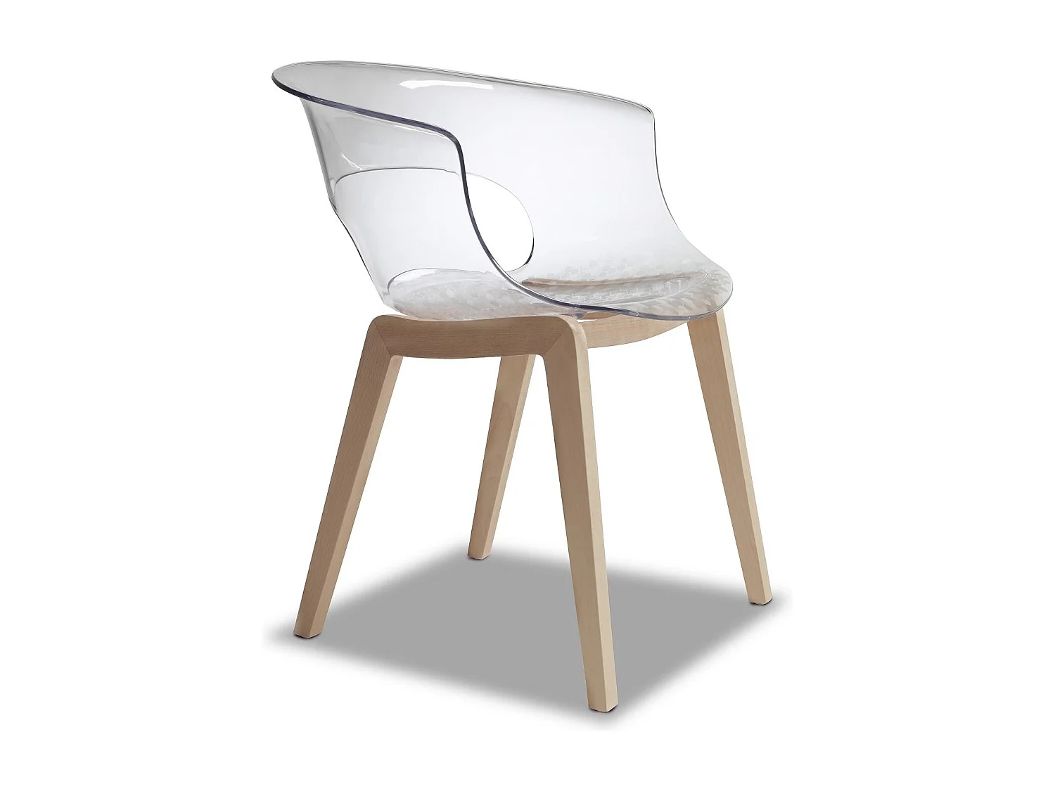 Chaise design avec pieds bois - NATURAL MISS B Antishock - déco originale