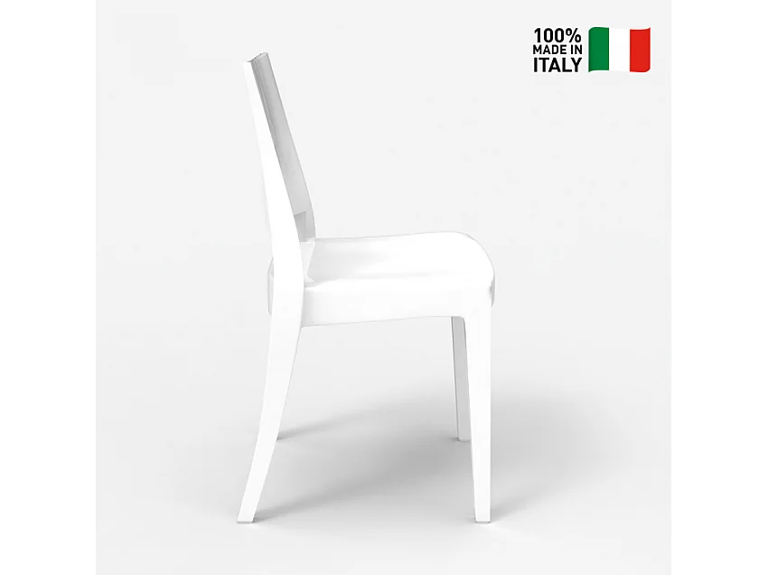Silla apilable de diseño moderno para cocina bar restaurante Scab Glenda - Blanco