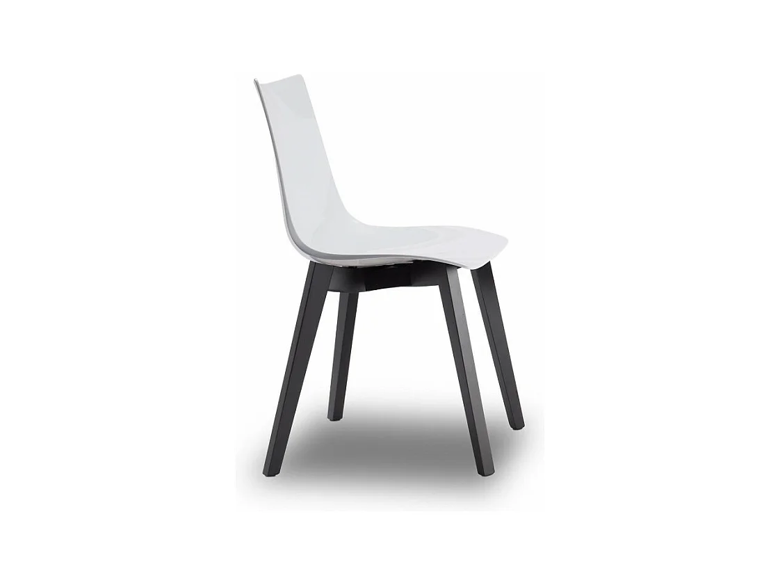 Chaise design avec pieds bois wengé - NATURAL ZEBRA Antishock blanche - Vendu à l'unité - déco originale
