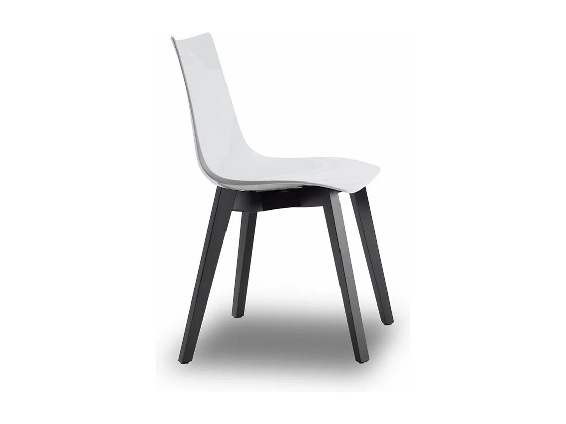 Chaise design avec pieds bois wengé - NATURAL ZEBRA Antishock blanche - Vendu à l'unité - déco originale