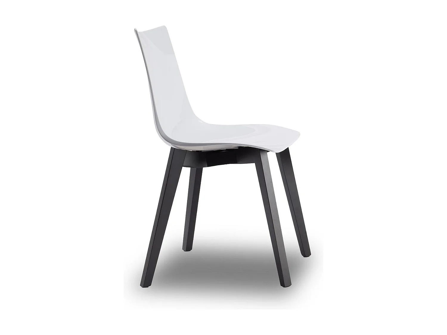 Chaise design avec pieds bois wengé - NATURAL ZEBRA Antishock blanche - Vendu à l'unité - déco originale
