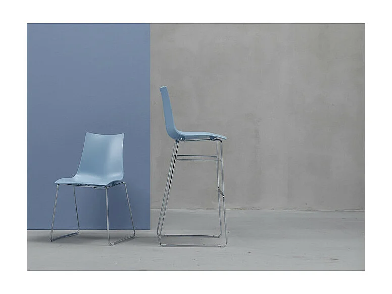 Lot de 2 chaises Zebra avec pied luge par Scab