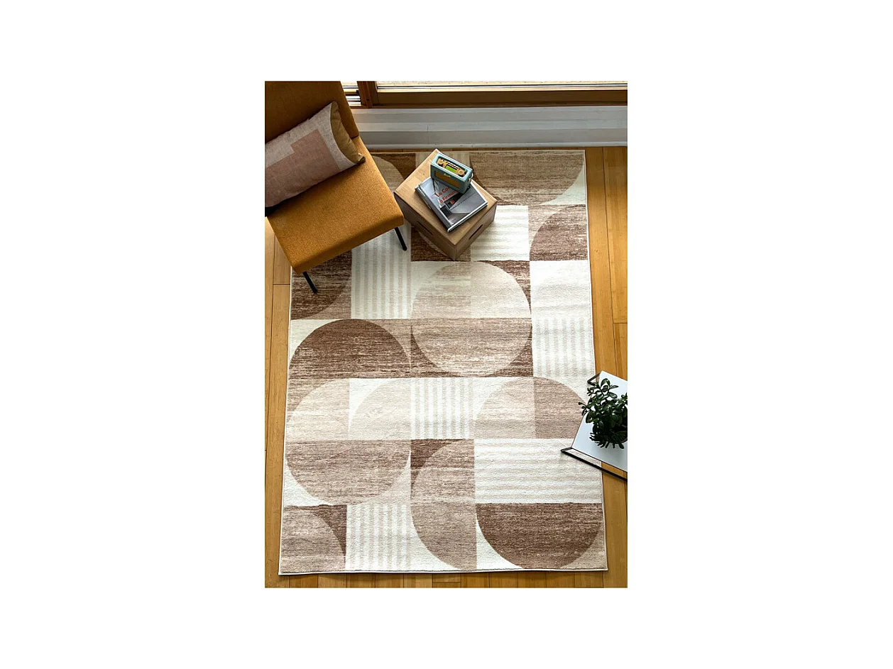 Tapis géométrique - DAKOTA 03 Beige 160*230