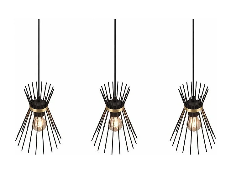 Suspension de plafond metal or et noir Rod