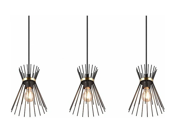 Suspension de plafond metal or et noir Rod