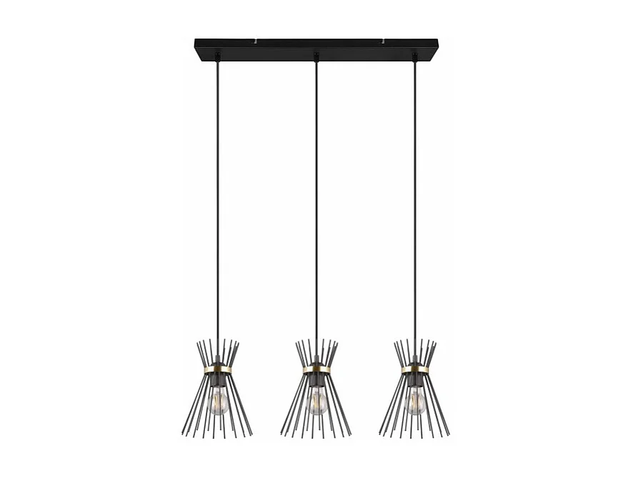 Suspension de plafond metal or et noir Rod