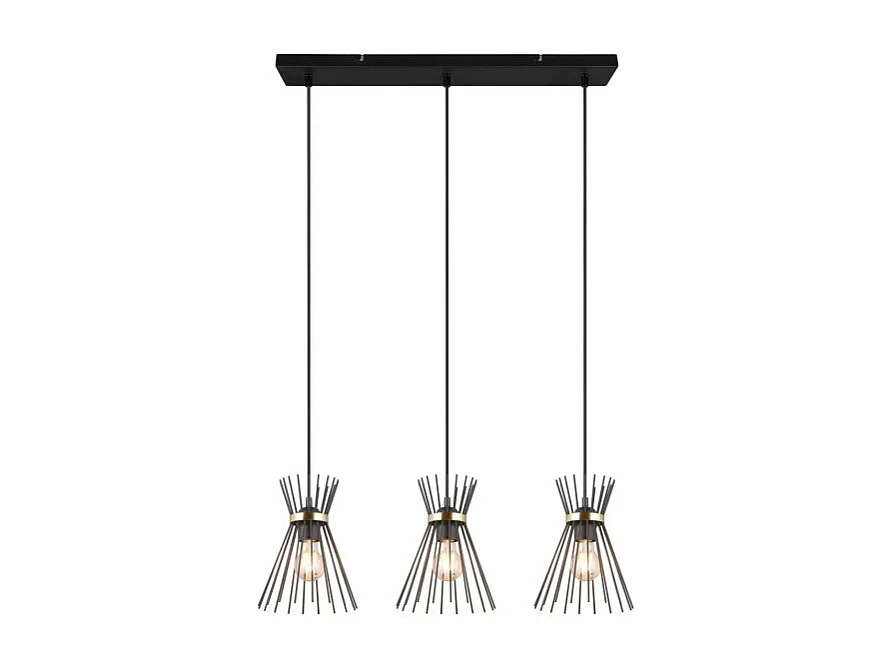 Suspension de plafond metal or et noir Rod