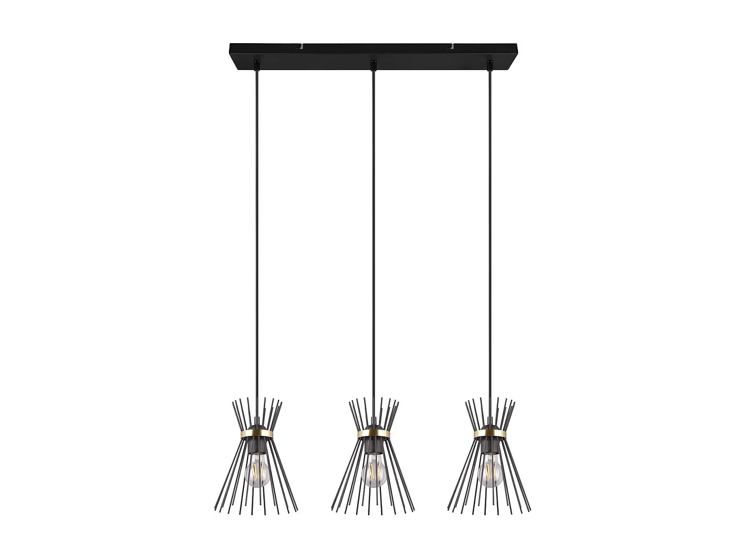 Suspension de plafond metal or et noir Rod