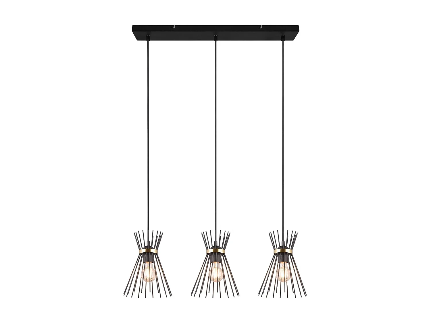 Suspension de plafond metal or et noir Rod