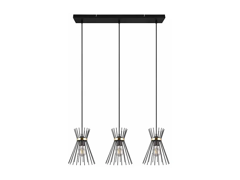 Suspension de plafond metal or et noir Rod