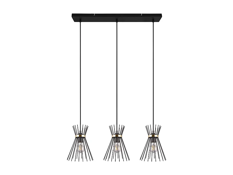 Suspension de plafond metal or et noir Rod