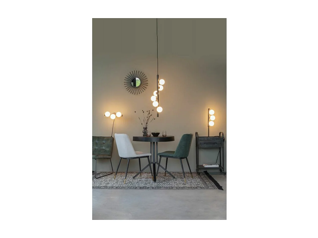 Suspension design noir mate avec 6 boules en verre