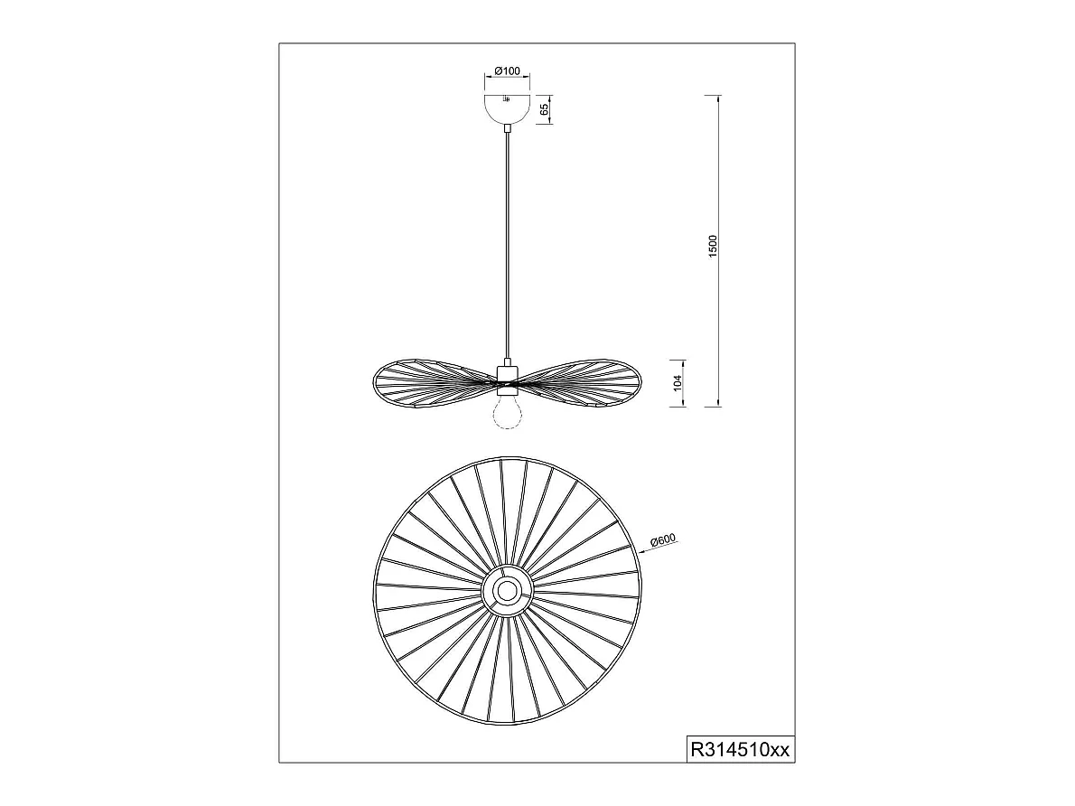 Lampe suspendue design en métal Chapeau