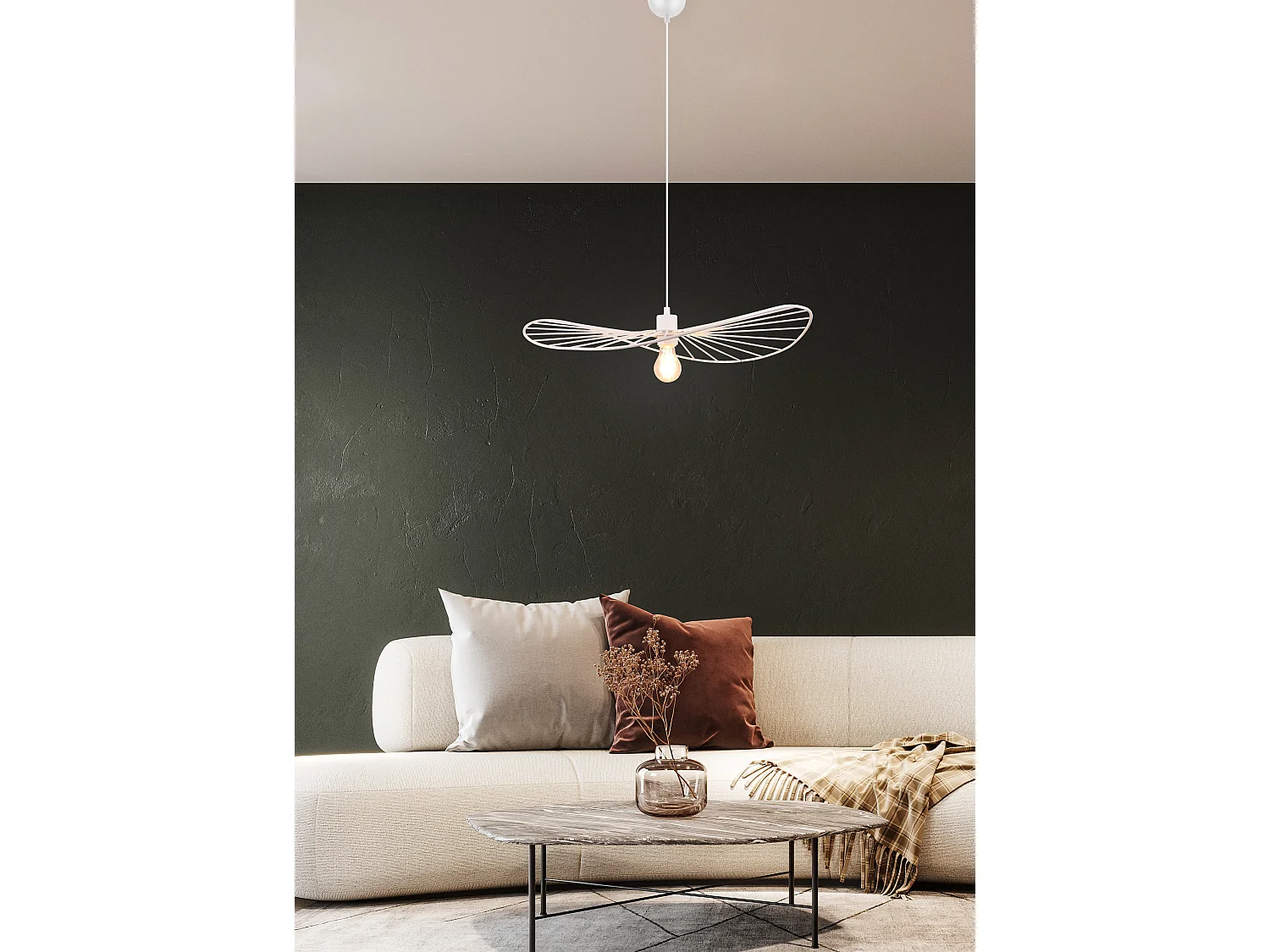Lampe suspendue design en métal Chapeau