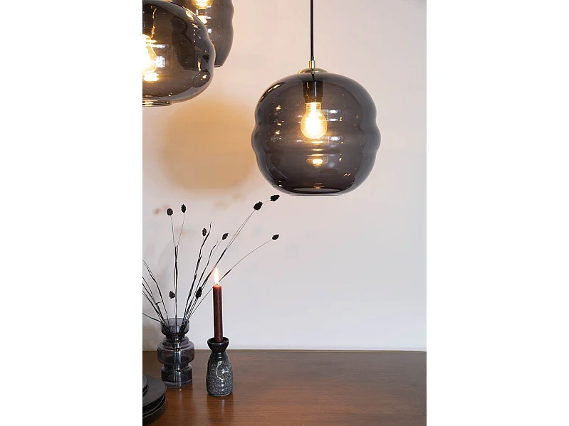 Suspension en verre fumé LAUREN L - Boite à design