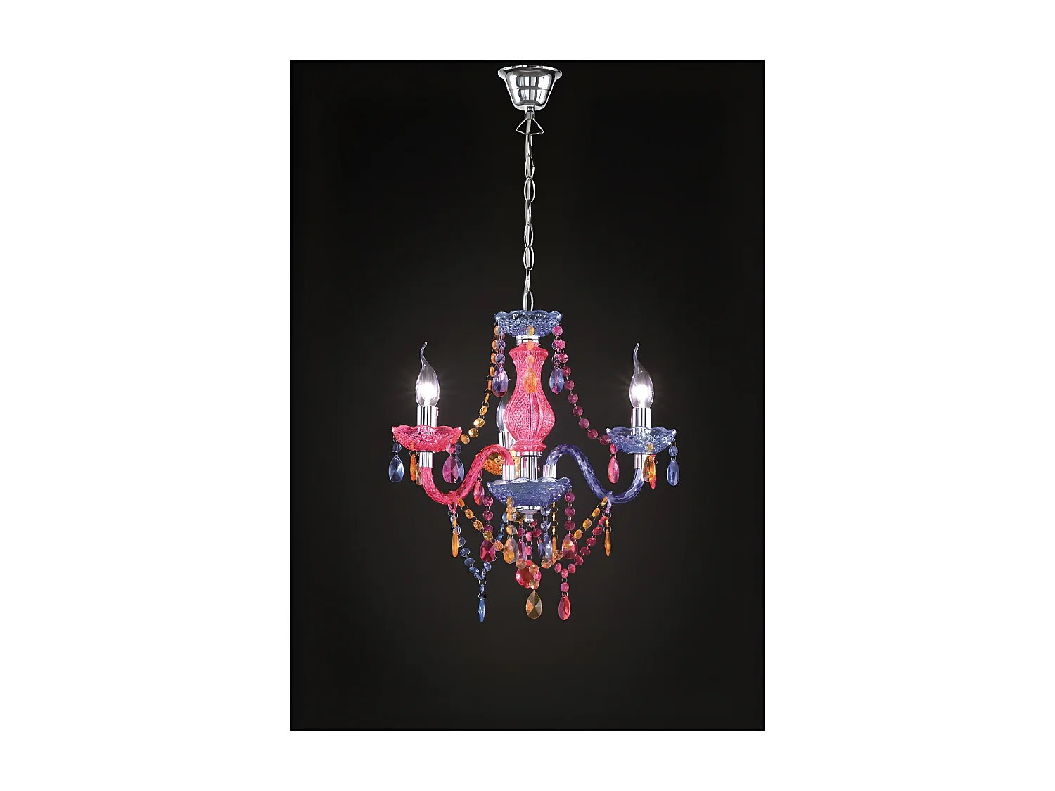 Lustre baroque 3 Lampes