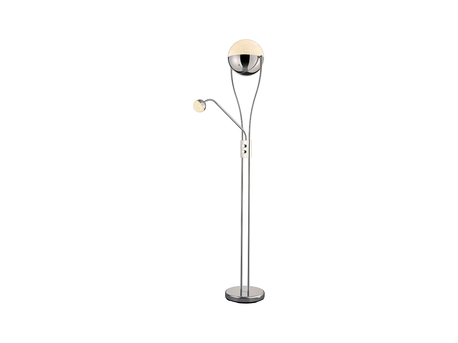 Piantana LED, metallo e acrilico, cromo ed effetto ghiaccio, H 180 cm, Chris