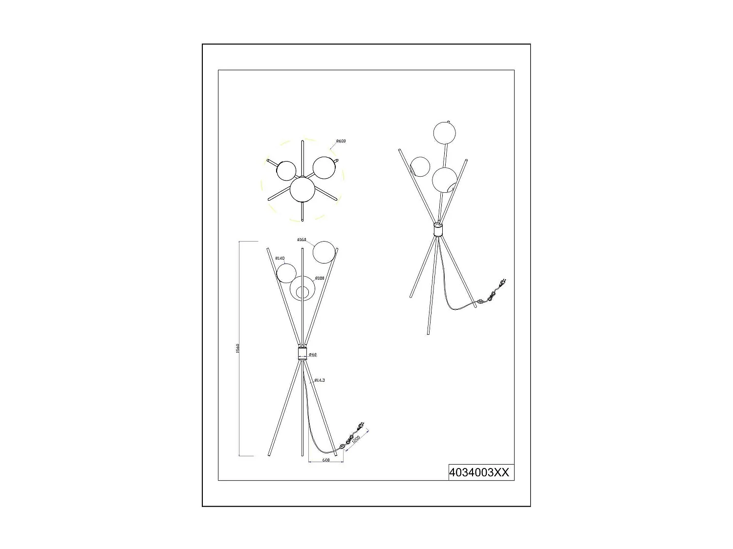 Lampe de sol design Lance