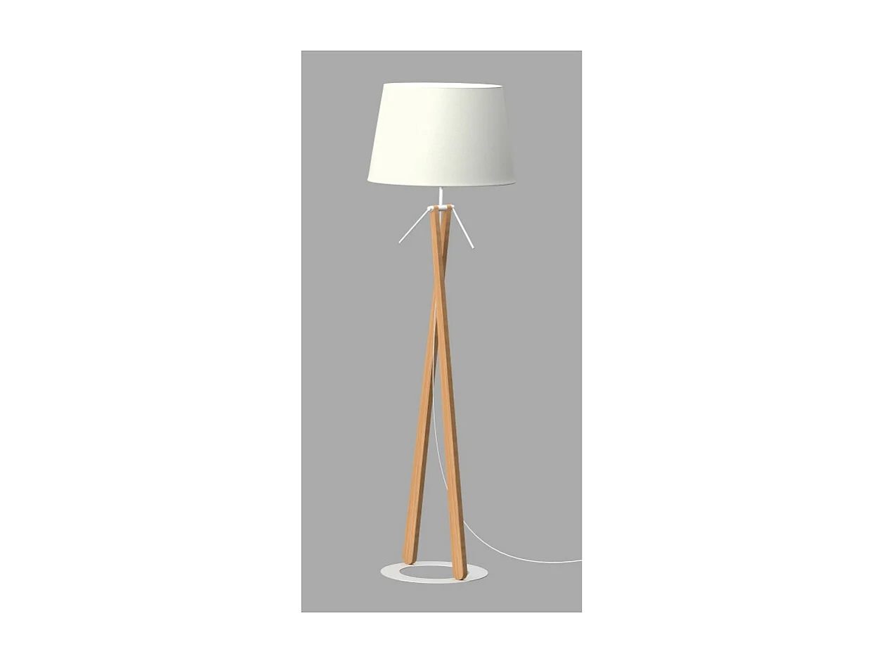 Lampadaire Zazou ls, Bois, Blanc
