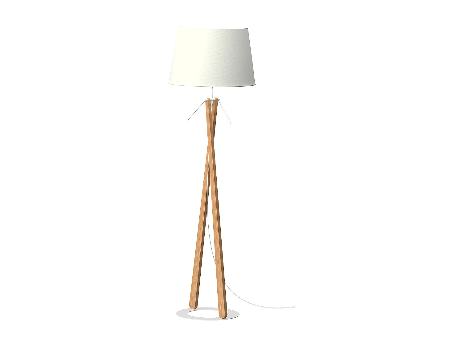 Lampadaire Zazou ls, Bois, Blanc
